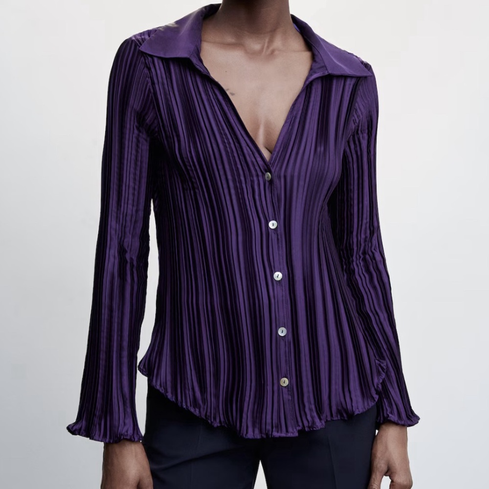 Mango Purple Button Up - Picture 2 of 3